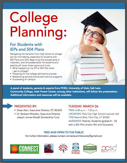 College Planning: For Students with IEPs and 504 Plans - Park City Reads